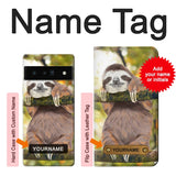 Google Pixel 6 Pro Hard Case Cute Baby Sloth Paint with custom name