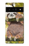 Google Pixel 6 Pro Hard Case Cute Baby Sloth Paint