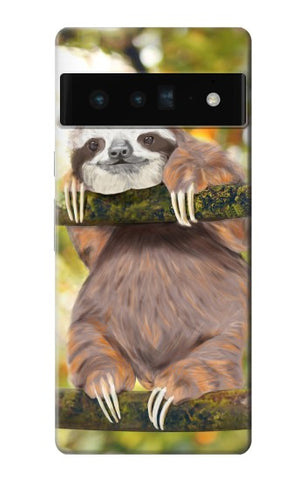 Google Pixel 6 Pro Hard Case Cute Baby Sloth Paint