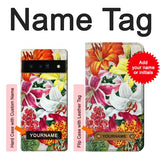 Google Pixel 6 Pro Hard Case Retro Art Flowers with custom name