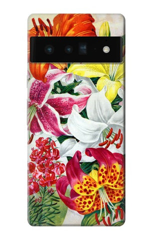 Google Pixel 6 Pro Hard Case Retro Art Flowers