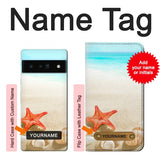 Google Pixel 6 Pro Hard Case Sea Shells Starfish Beach with custom name