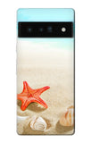 Google Pixel 6 Pro Hard Case Sea Shells Starfish Beach