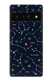 Google Pixel 6 Pro Hard Case Star Map Zodiac Constellations