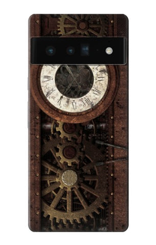 Google Pixel 6 Pro Hard Case Steampunk Clock Gears