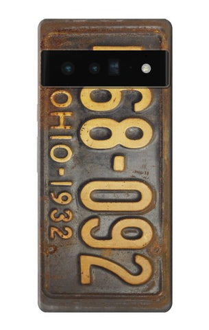 Google Pixel 6 Pro Hard Case Vintage Car License Plate