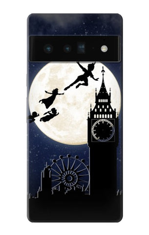 Google Pixel 6 Pro Hard Case Peter Pan Fly Fullmoon Night