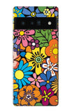 Google Pixel 6 Pro Hard Case Colorful Flowers Pattern