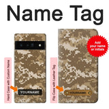 Google Pixel 6 Pro Hard Case Army Camo Tan with custom name