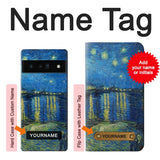 Google Pixel 6 Pro Hard Case Van Gogh Starry Night Over Rhone with custom name