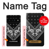 Google Pixel 6 Pro Hard Case Bandana Black Pattern with custom name