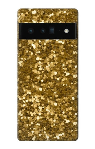 Google Pixel 6 Pro Hard Case Gold Glitter Graphic Print