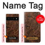 Google Pixel 6 Pro Hard Case Fish Tattoo Leather Graphic Print with custom name