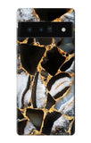 Google Pixel 6 Pro Hard Case Gold Marble Graphic Print