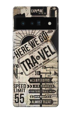 Google Pixel 6 Pro Hard Case Vintage Travel