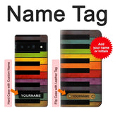 Google Pixel 6 Pro Hard Case Colorful Piano with custom name