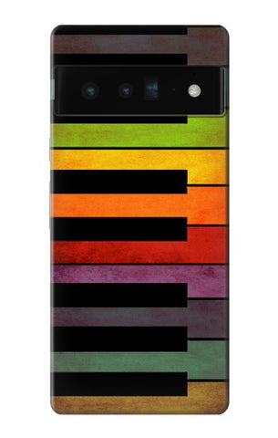 Google Pixel 6 Pro Hard Case Colorful Piano