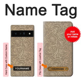 Google Pixel 6 Pro Hard Case Gold Rose Pattern with custom name