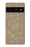 Google Pixel 6 Pro Hard Case Gold Rose Pattern