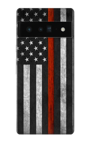 Google Pixel 6 Pro Hard Case Firefighter Thin Red Line Flag