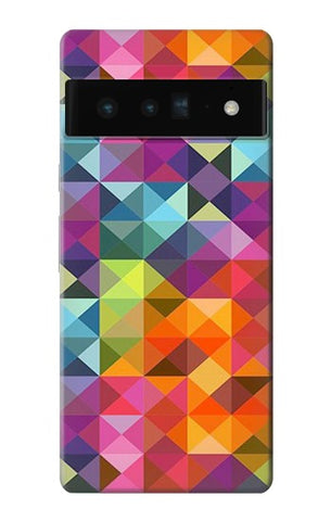 Google Pixel 6 Pro Hard Case Abstract Diamond Pattern