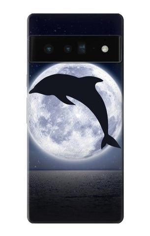 Google Pixel 6 Pro Hard Case Dolphin Moon Night