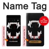 Google Pixel 6 Pro Hard Case Vampire Teeth Bloodstain with custom name