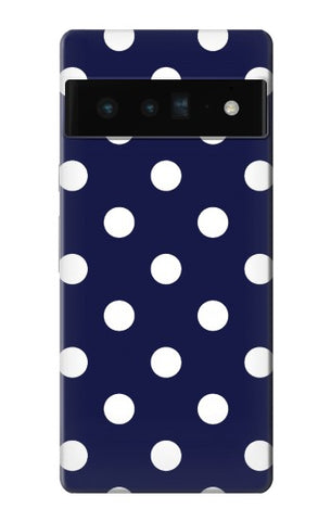 Google Pixel 6 Pro Hard Case Blue Polka Dot