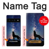 Google Pixel 6 Pro Hard Case Wolf Howling Million Star with custom name