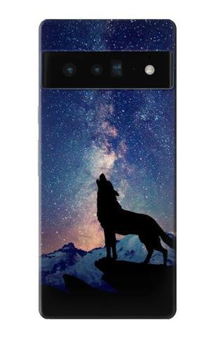Google Pixel 6 Pro Hard Case Wolf Howling Million Star