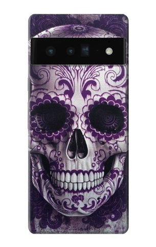 Google Pixel 6 Pro Hard Case Purple Sugar Skull