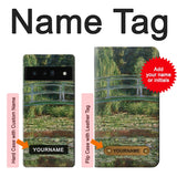 Google Pixel 6 Pro Hard Case Claude Monet Footbridge and Water Lily Pool with custom name