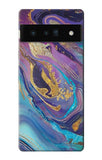 Google Pixel 6 Pro Hard Case Colorful Abstract Marble Stone