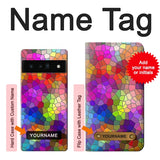 Google Pixel 6 Pro Hard Case Colorful Brick Mosaics with custom name