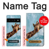 Google Pixel 6 Pro Hard Case Cute Smile Giraffe with custom name