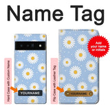 Google Pixel 6 Pro Hard Case Daisy Flowers Pattern with custom name