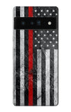 Google Pixel 6 Pro Hard Case Firefighter Thin Red Line American Flag