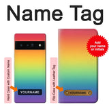 Google Pixel 6 Pro Hard Case LGBT Gradient Pride Flag with custom name