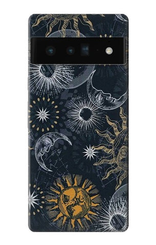 Google Pixel 6 Pro Hard Case Moon and Sun