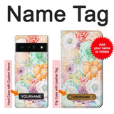 Google Pixel 6 Pro Hard Case Pastel Floral Flower with custom name