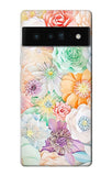 Google Pixel 6 Pro Hard Case Pastel Floral Flower
