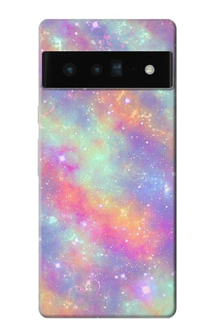 Google Pixel 6 Pro Hard Case Pastel Rainbow Galaxy Pink Sky