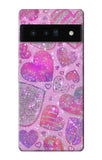 Google Pixel 6 Pro Hard Case Pink Love Heart