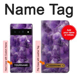 Google Pixel 6 Pro Hard Case Purple Quartz Amethyst Graphic Printed with custom name