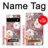 Google Pixel 6 Pro Hard Case Rose Floral Pattern with custom name