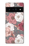 Google Pixel 6 Pro Hard Case Rose Floral Pattern