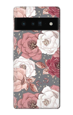 Google Pixel 6 Pro Hard Case Rose Floral Pattern