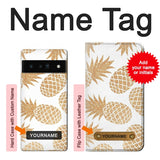 Google Pixel 6 Pro Hard Case Seamless Pineapple with custom name