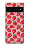 Google Pixel 6 Pro Hard Case Strawberry Pattern