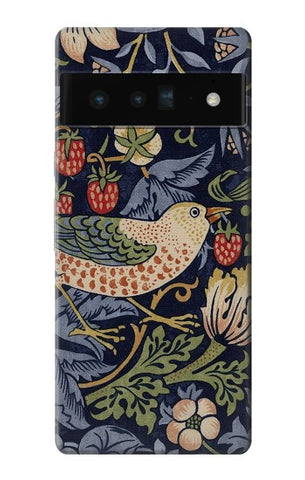 Google Pixel 6 Pro Hard Case William Morris Strawberry Thief Fabric